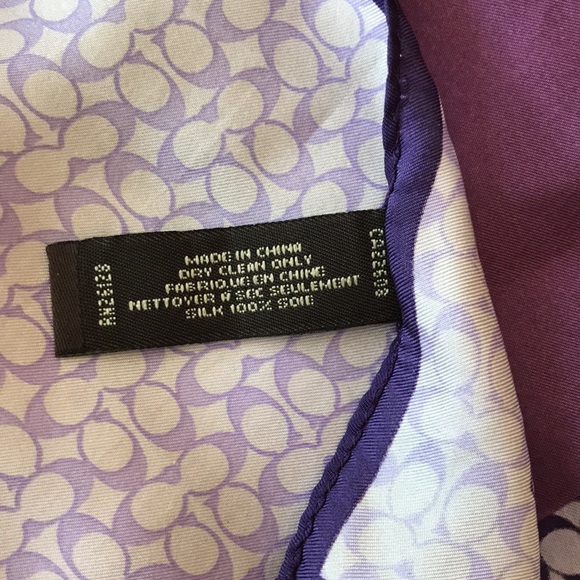 Coach Purple Patchwork Silk Scarf - Picture 6 of 6